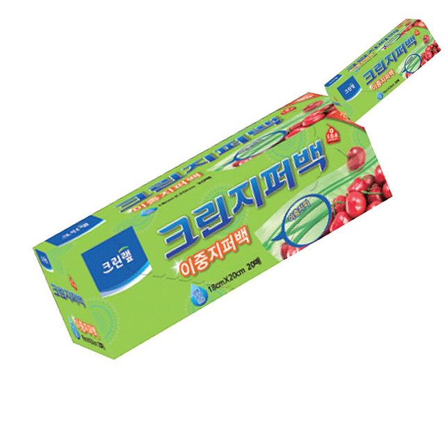 다용도지퍼백 밀폐지퍼백 이중지퍼백 18cm x 20cm 20매