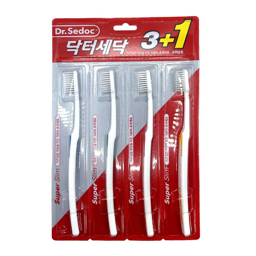 닥터세닥 슈퍼슬림 초극세모 칫솔 3+1 세트 라이온