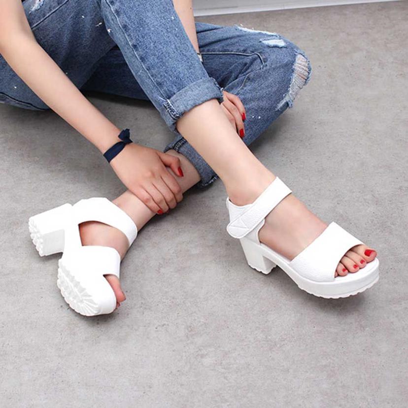 통굽 샌들 찍찍이 스트랩 7cm 키높이 캐주얼 샌들