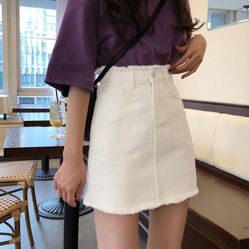 여성 하이웨스트 A라인 데님 스커트 청치마 데일리