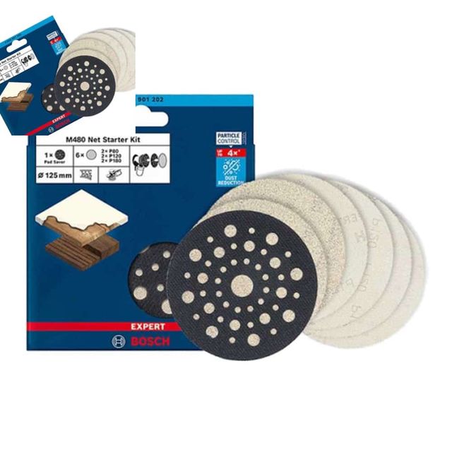 보쉬 125mm 망사사포세트 패드포함 전기샌더사포 목공사포 원형샌드페이퍼 원형사포