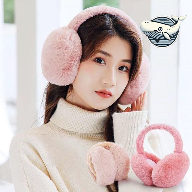 부드러운 털 귀마개 접이식 보온 귀마개 따뜻한