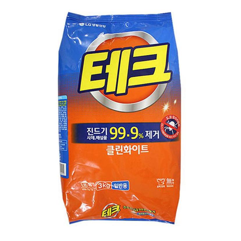 세탁 세제 테크 3kg 가루형 일반 드럼 겸용 세제