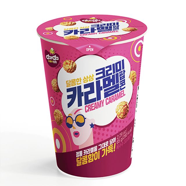 다르다 크리미 카라멜 팝콘 M컵 12개입 - 대용량 간식