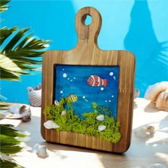 바다 풍경 만들기 키트 14x20cm 융합 공예 키트 체험 미술 성인 취미 교육 스칸디아모스 특별한선물