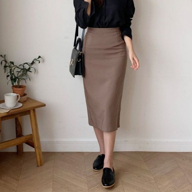 트임스커트 슬랙스 밴드스커트 뒷밴딩 1040치 스타일리시한 데일리룩