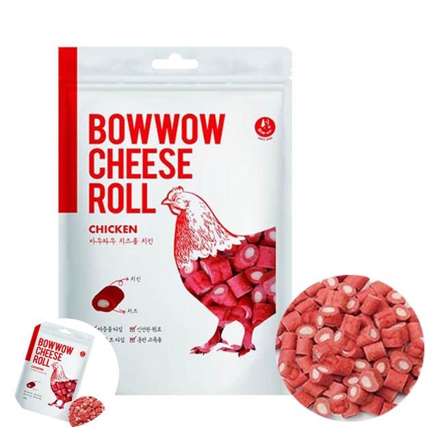 강아지훈련간식 애완견간식 치즈롤 치킨맛 120g 강아지 간식