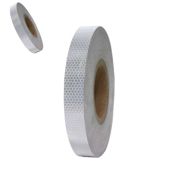 벌집무늬 반사 테이프 25mm 50M 백색 반사띠 반사테이프 야광테이프 경고테이프