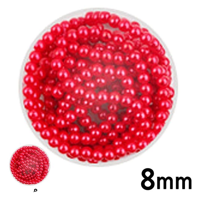 목걸이구슬 비즈공예비즈 칼라 구슬 단색 진주 빨강 8mm