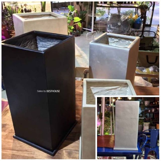 수지 대형정긴사각 마블 27x27x55cm 화분 3가지 색상 인테리어화분 개업화분 실내조경 거실화분