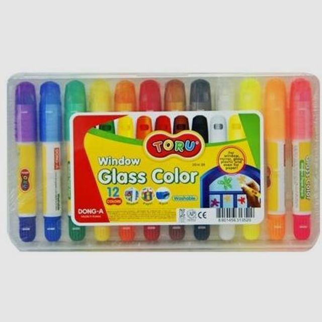 글라스 컬러 펜 12색 유리 거울 장식용 마커