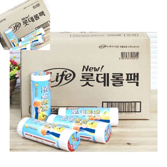 롯데 롤팩 비닐봉투 17x25 500매 12개입 위생봉지