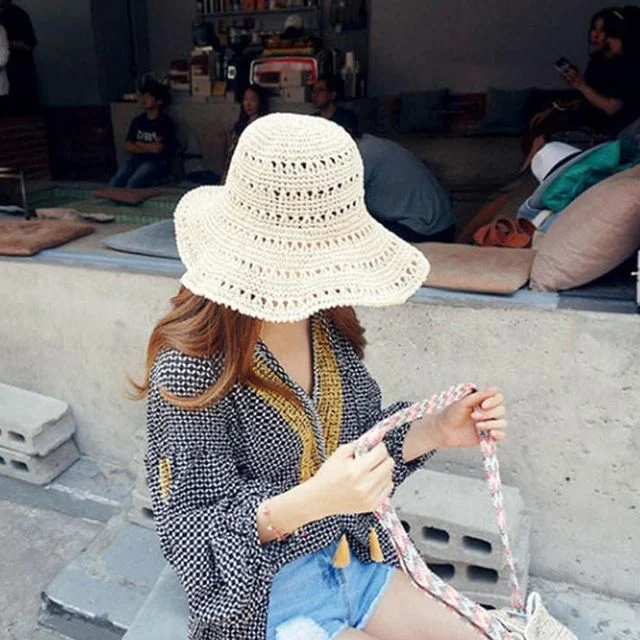 챙넓은 여성여름모자 여름밀짚모자 썸머 플로피햇 여름패션