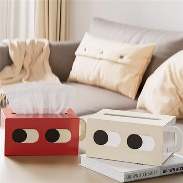 눈치 보는 티슈 케이스 거실 티슈 커버 재미있는 모던 각티슈 보관함 집들이선물 인테리어 신혼부부 데스크