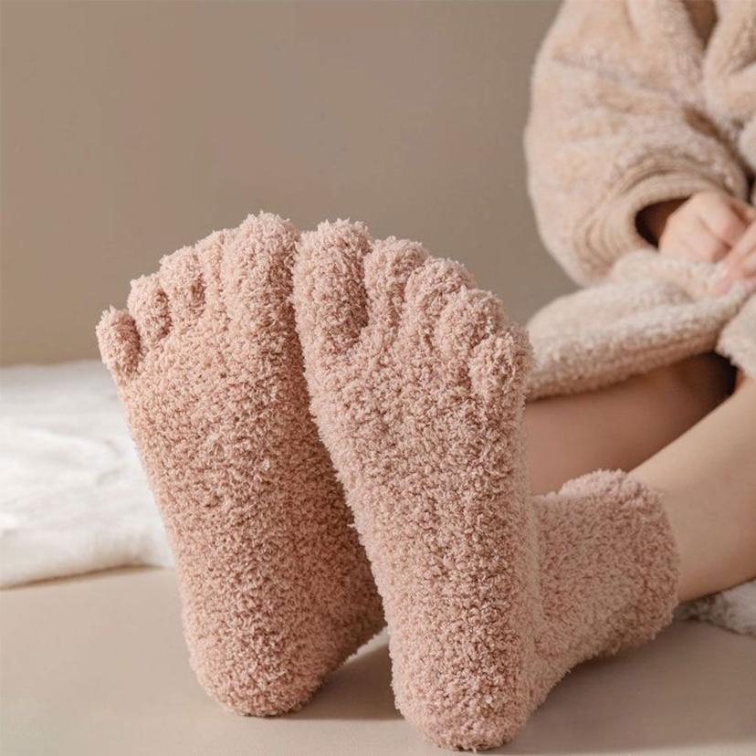 발가락 수면 양말 코랄 캐시미어 임산부 노인 보온