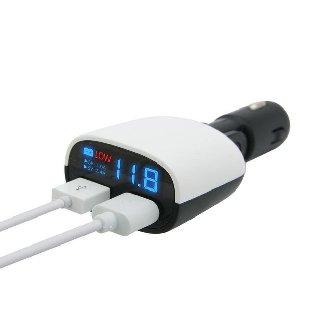 차량용 USB 2포트 시거잭 LED 상태 표시 ID059 - 동시 충전 가능
