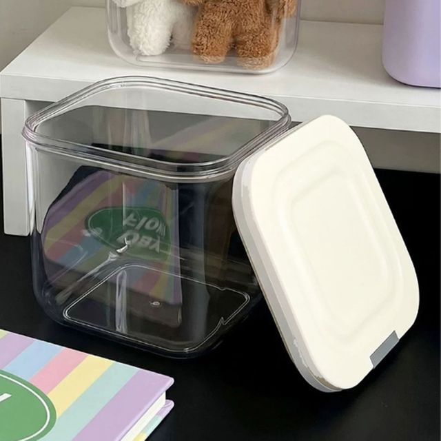 다용도 적층 원터치 밀폐용기 화이트 5L 1P 반찬통 식재료 보관 음식