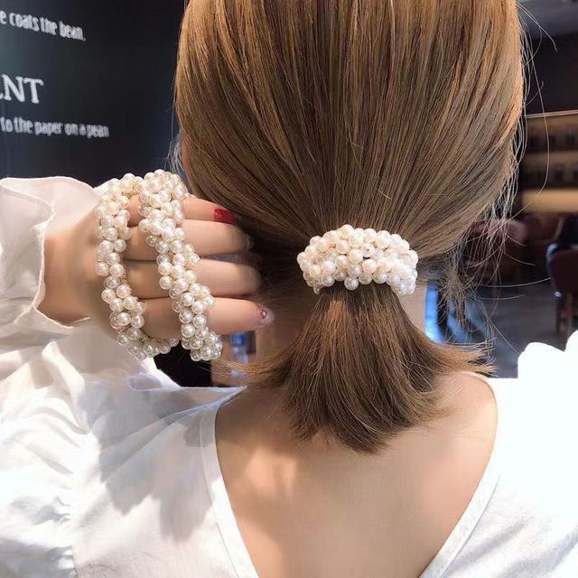예쁜 머리끈 곱창끈 패션 헤어악세서리 진주머리끈