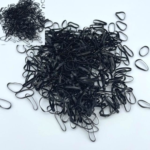 블랙 머리끈 헤어끈 고무줄세트 헤어악세서리 머리묶음 고무링 흑색