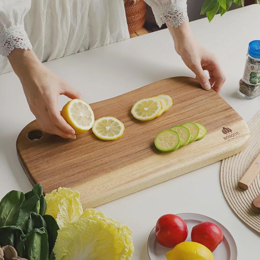 웨이브 통원목 플레이팅 도마 - 양면 사용 컷팅 도마