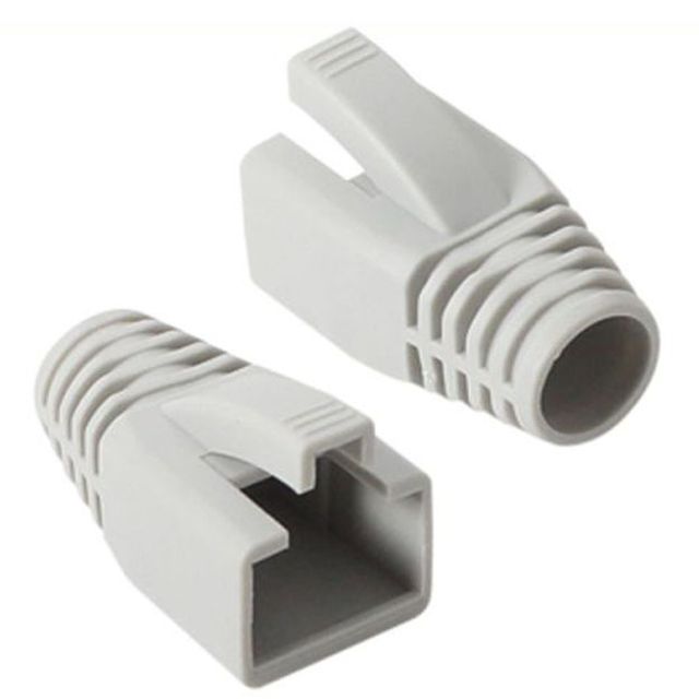 RJ45 CAT.7 6A 통부트 8파이 그레이 보호캡 낱개 판매