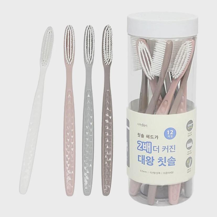 커브형 이중 미세모 대왕 칫솔 12개입 세트