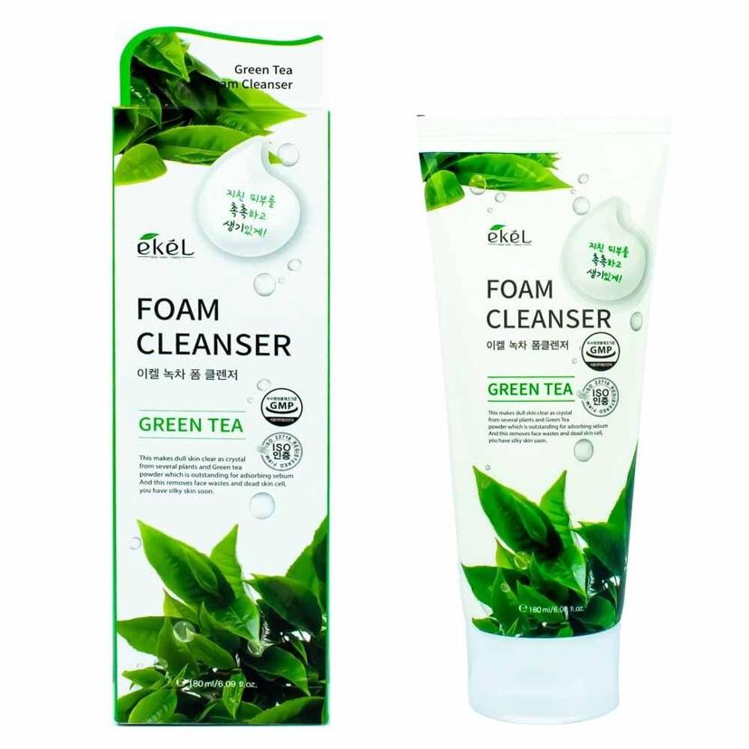 이켈 녹차 폼클렌저 180ml 보습 탄력 클렌징폼