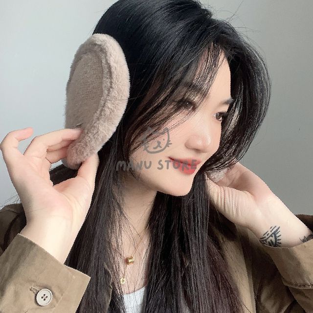 스키 보드 방한 귀마개 겨울 보온 브라운