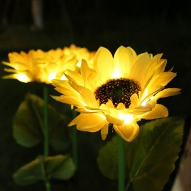 해바라기 LED 태양광 꽃 정원등 야외 조명 조화