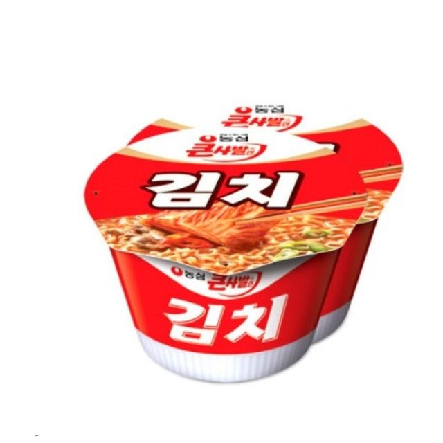 농심 김치 큰사발 컵라면 112g 16입 1박스 - 매콤한 김치맛 컵라면