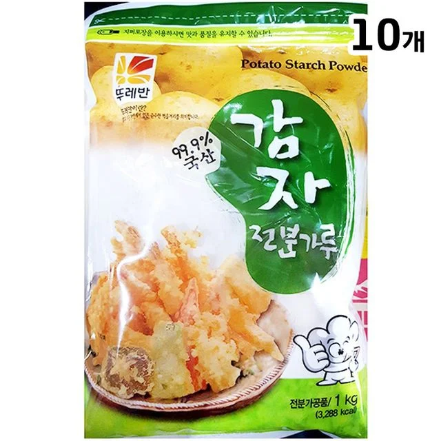 뚜레반 감자전분 1kg X10개 세트 대용량 소포장 구성