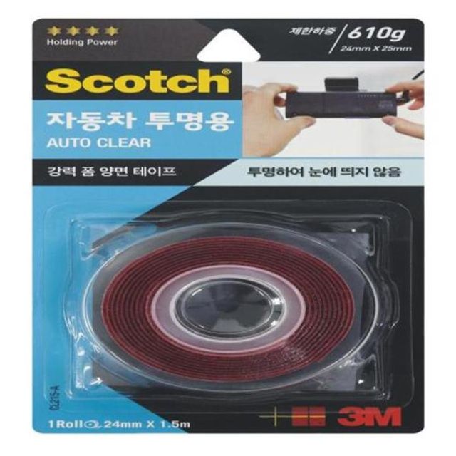 91022 강력 자동차 투명 폼 양면테이프 CL215-A 24mm 접착제