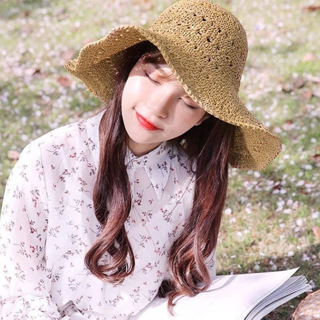 플로피햇 라피아 밀짚모자 얼굴소멸 여성 여름 아이템 여름모자