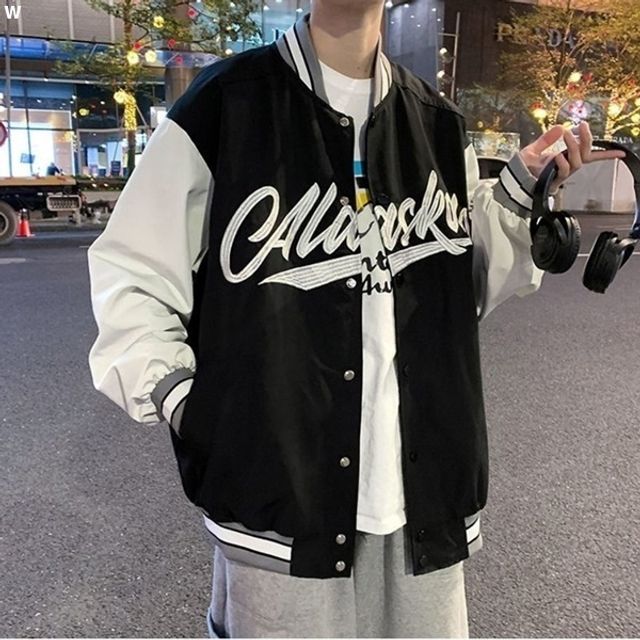 남성 레터링간절기 항공점퍼 바시티자켓 IS-JK56