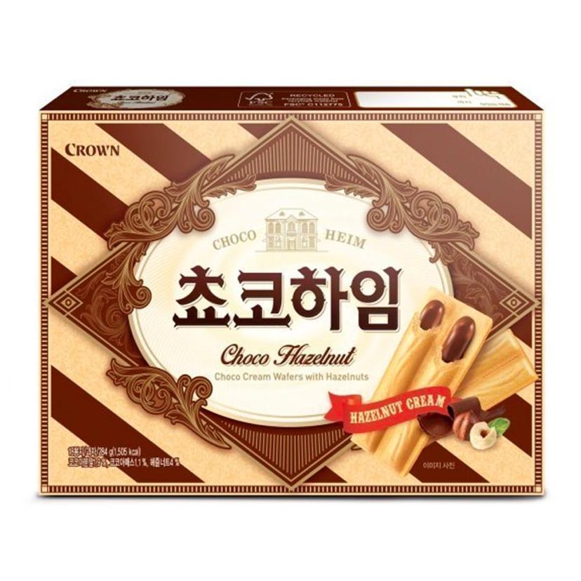 크라운 쵸코하임 284g x 4개, 견과 초콜릿 과자