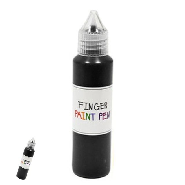 미술용 핑거 페인트펜 낱색 50ml 검정색 물감