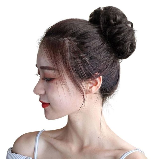 올림머리 곱창밴드 가발 초코브라운 3개입