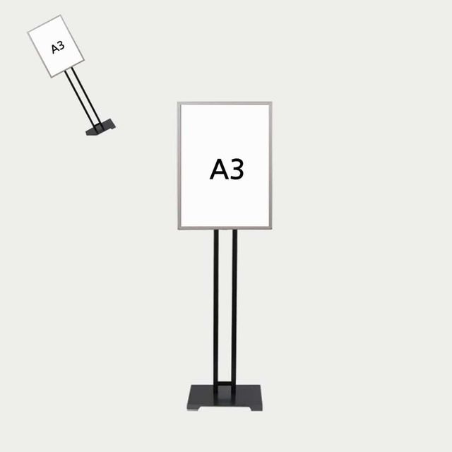 개폐식 사인스탠드 A3 은색 2기둥 가로세로겸용 스탠드메뉴판 메뉴판스탠드 메뉴스탠드 스탠드게시판