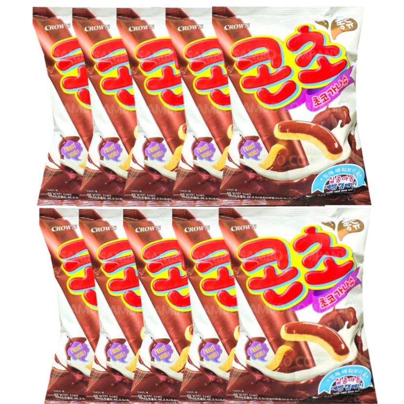 크라운 콘초 초코 가나슈 맛 10개입 일반 스낵 세트