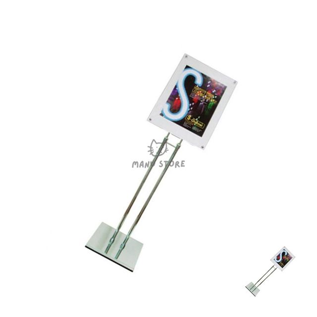 A4 파일거치대 다보형 팜플렛거치대 포스터스탠드, 크롬도금
