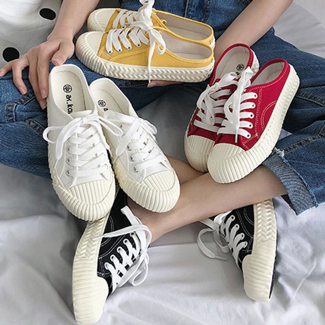여성 데일리 뮬 스니커즈 4컬러 슬립온 운동화