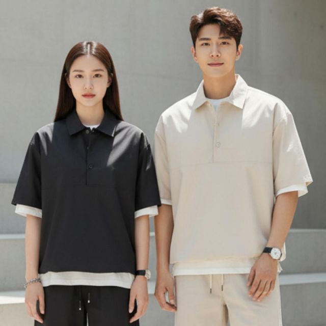 커플 아노락 반바지 트레이닝 셋업