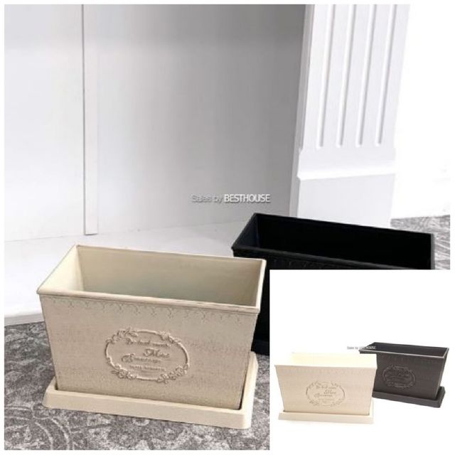 빈티지 플라스틱화분 옆이넓은 직사각 Q22 22x12x12cm 인테리어화분 정원용품 플라스틱화분다이 엔틱화분