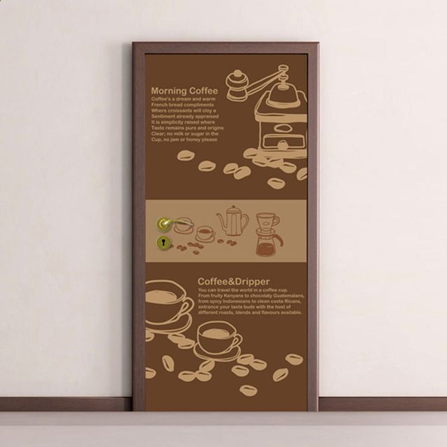 현관문 리폼 시트지 Coffee and Dripper 02 포인트시트지