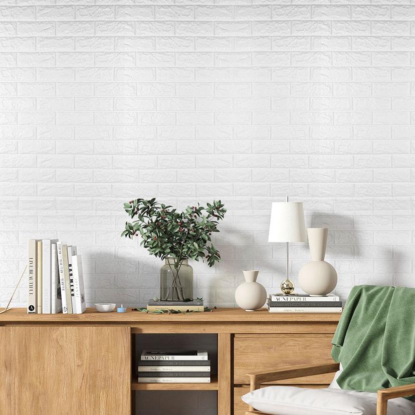 3D 브릭 폼블럭 화이트 1m x 20m - 단열 벽지 셀프 시공