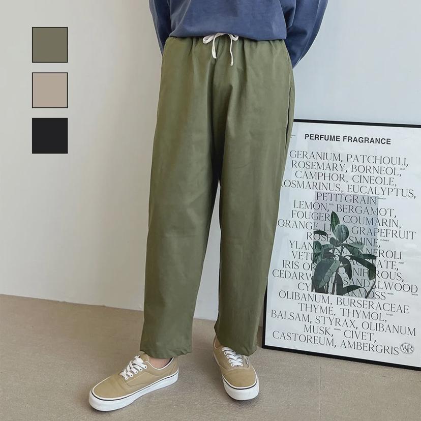 남성 벌룬 스타일 허리 밴딩 끈 조절 데일리 바지
