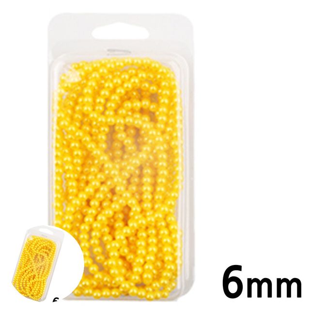 구슬비즈 컬러진주 칼라 구슬 단색 진주 노랑 6mm