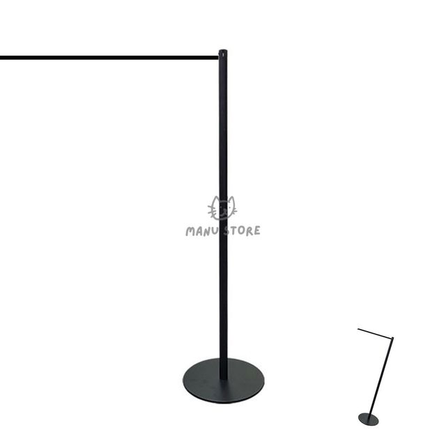 바리케이트 출입차단봉 로프 차단봉 800mm 블랙 로프1.5M