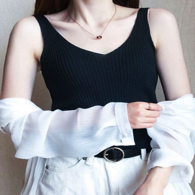 4컬러 차르르핏 여름 출근룩 데일리룩 골지티 민소매