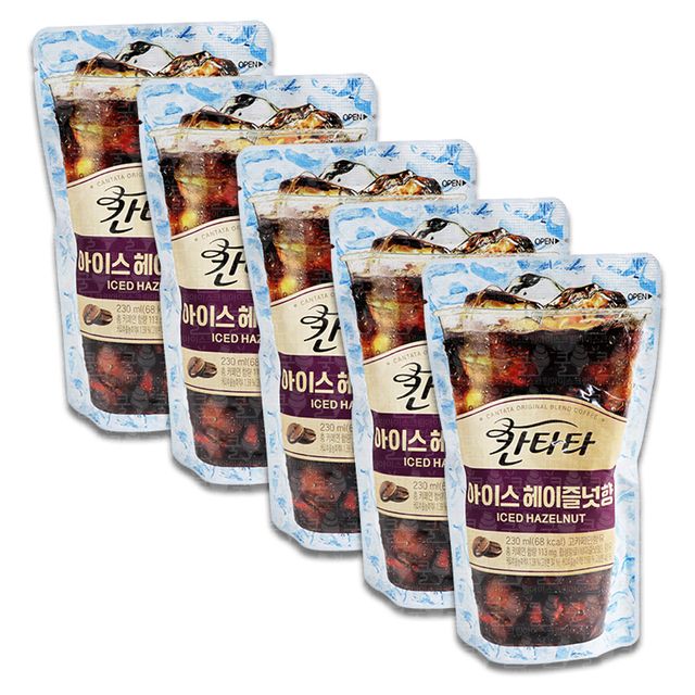 칸타타 아이스 헤이즐넛 아메리카노 230ml 5개입 고소한 커피음료